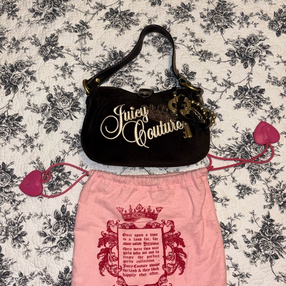 Juicy Couture Black Shoulder Bag with matching wallet & dustbag